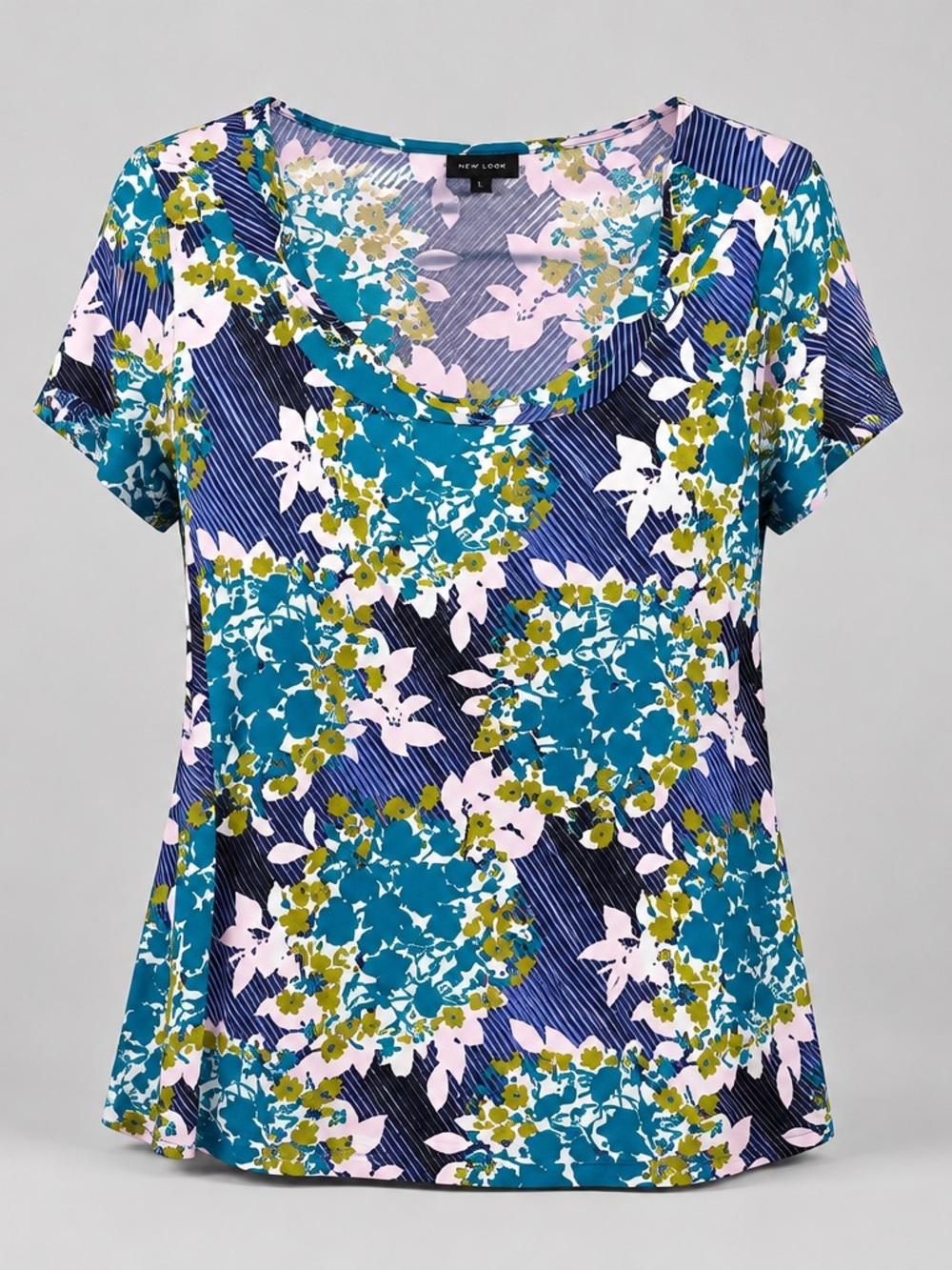 East 5th Floral Print 1X Polyester Spandex Blouse (2/$15)